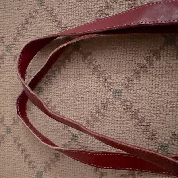 Vintage Coach brown canvas tote w deep red leather details - Picture 15 of 15